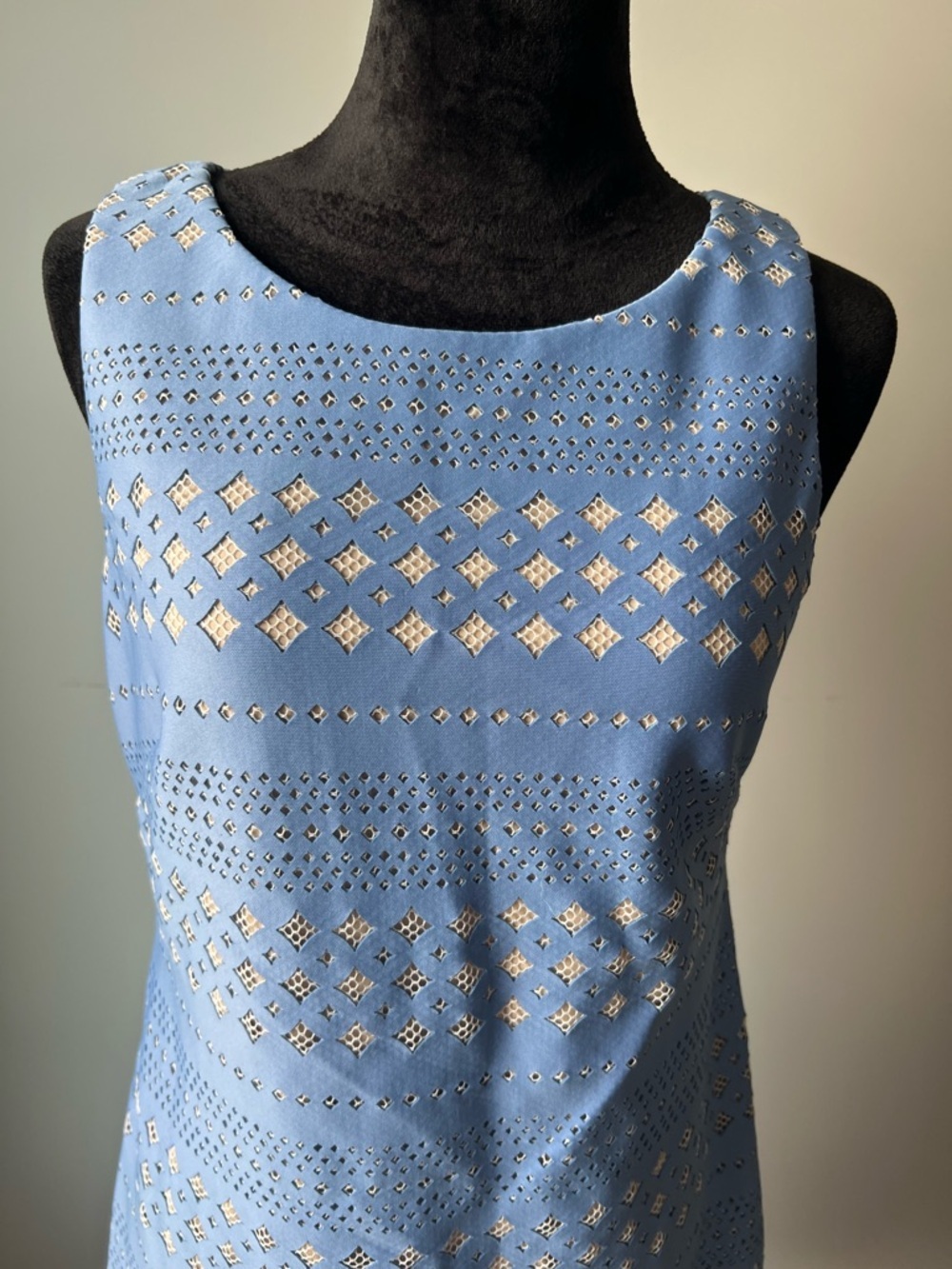 Eliza J Powder Blue Eyelet Shift Dress - 8 - Picture 3 of 9